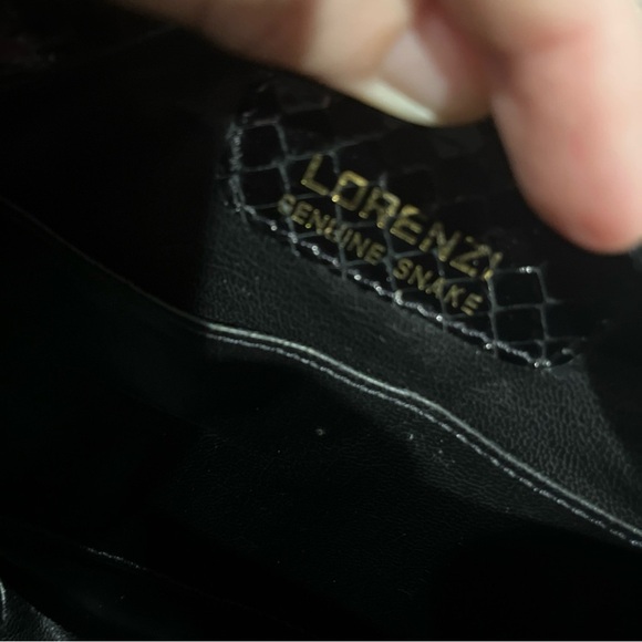 Vintage Lorenzi Black Genuine Snake Leather Crossbody handbag Purse - Picture 9 of 11